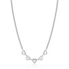 Women's necklace with hearts with white crystals in silver color CK1799