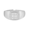 Silver chevalier ring 925 with natural zircons in white  D-67-AS