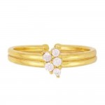 Silver ring 925 gold-plated with natural zircons in white  D-71