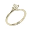 Ring in white gold K18 single stone with 7 natural diamonds  8207