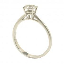 Δαχτυλίδι σε λευκό χρυσό Κ18 μονόπετρο με φυσικά διαμάντια 5033