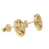 Earrings in K14 gold in an oval shape with natural zircons 18018