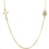 Necklace in K14 gold with a cross and eye 16016