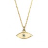 Gold-plated silver necklace with an enamel eye 