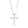Cross in white gold K18 with 16 natural diamonds weighing 0.10ct color F purity VS and cutting excellent