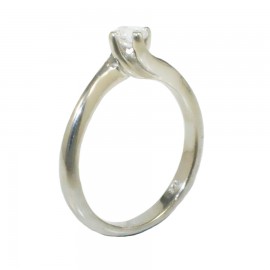Δαχτυλίδι από ατόφιο ασήμι 925 μονόπετρο με λευκό ζιργκόν και σχέδιο την φλόγα 238138