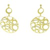 Silver Gold Plated Earrings with White Glitter Design 