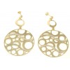 Silver Gold Plated Earrings with White Glitter Design 