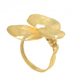 Ring in satin gold K14 handmade R121