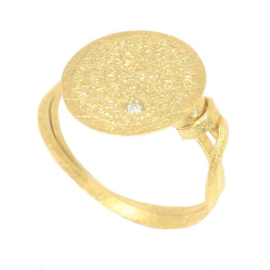 Ring in satin gold K14 handmade  RB187