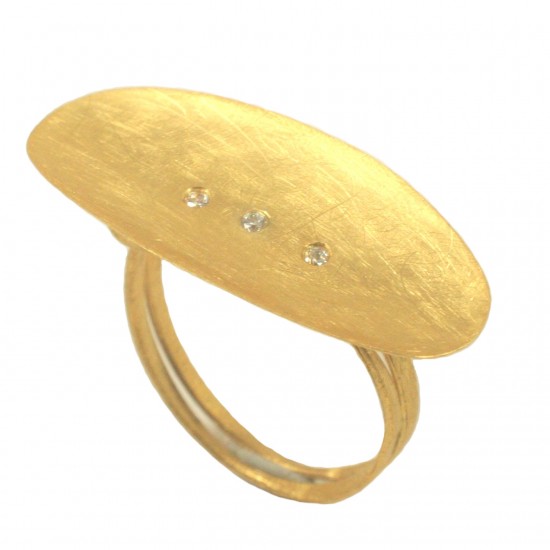 Ring in satin gold K14 handmade  RB117