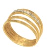 Δαχτυλίδι σε χρυσό Κ14 χειροποίητο με φυσικά ζιρκόνια σε λευκό χρώμα 