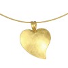 Pendant in satin gold K14 handmade with heart  P30