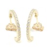Earrings in K14 gold hoops with natural zircons  19121