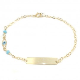 Children's bracelet K9 gold with eyelet  105126