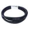 Men's handcuff with blue and black leather  13-06-0513