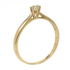 Δαχτυλίδι σε χρυσό Κ14 μονόπετρο με φυσικό ζιρκόνιο σε λευκό χρώμα 135115