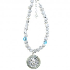 Saint Christopher double-sided silver talisman with the image of the Virgin  8514