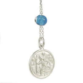 Saint Christopher double-sided silver talisman  3380