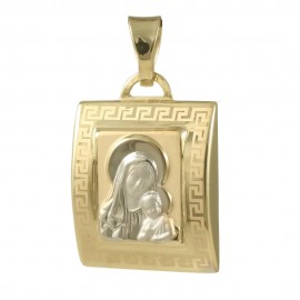 Pendant in K14 gold with the image of the Virgin Mary  1070