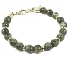 Men's handcuff with graphite colored stones  KBRSTS 11