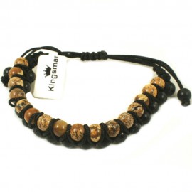 Men's handcuffs with black and brown stones  BRTS270