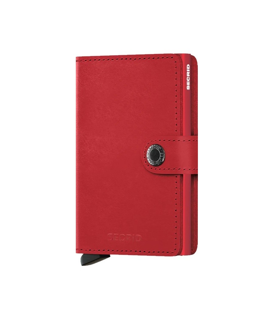 Secrid Miniwallet Original Red-Red με κόκκινο δέρμα και κόκκινο αλουμινένιο Cardprotector