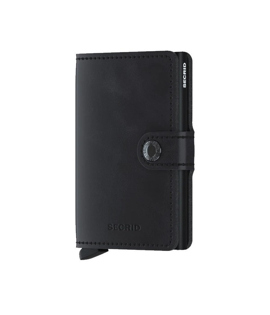 Secrid Miniwallet Vintage Black δερμάτινο πορτοφόλι με προστασία RFID