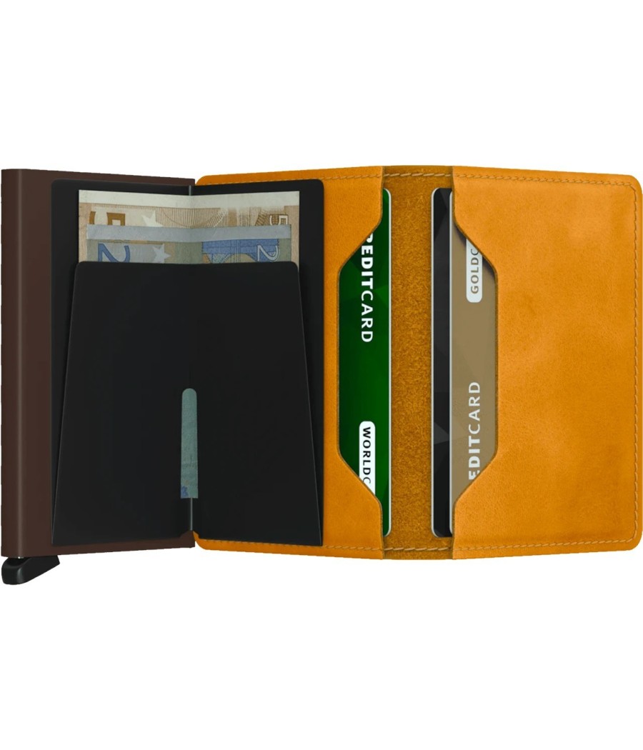 Secrid Miniwallet Vintage Ochre με έντονο δέρμα ώχρας, Cardprotector και RFID προστασία
