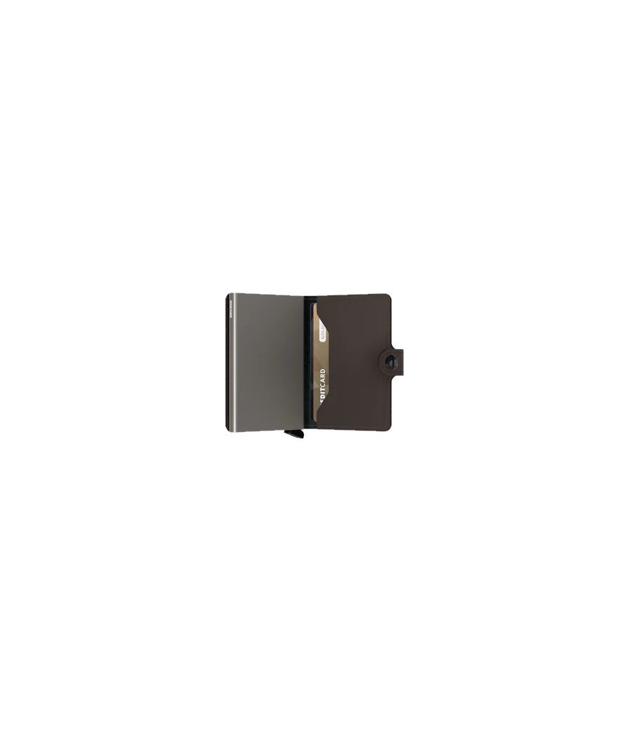 Secrid Miniwallet Matte Truffle με ματ δερμάτινη υφή, Cardprotector και RFID προστασία σε απόχρωση Truffle