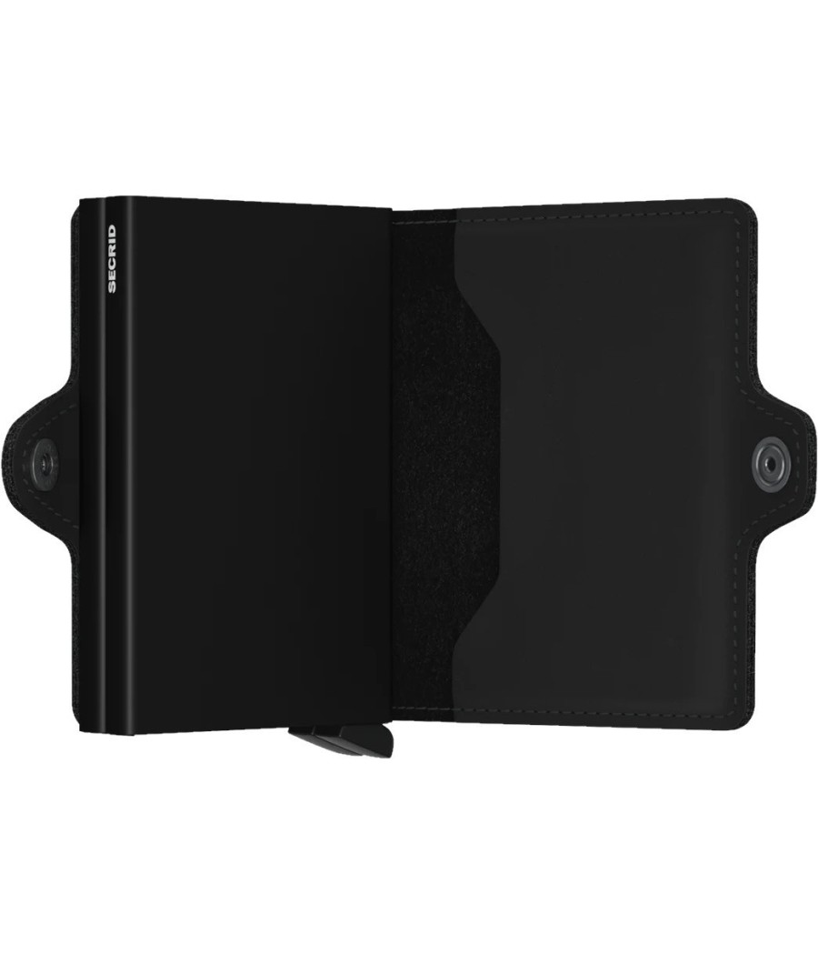 Secrid Twinwallet Matte Black με διπλό Cardprotector και RFID προστασία σε ματ μαύρο δέρμα