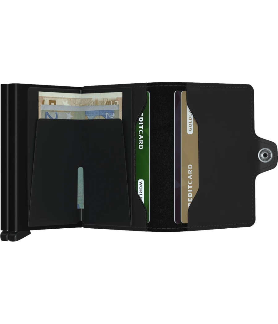 Secrid Twinwallet Matte Black με διπλό Cardprotector και RFID προστασία σε ματ μαύρο δέρμα