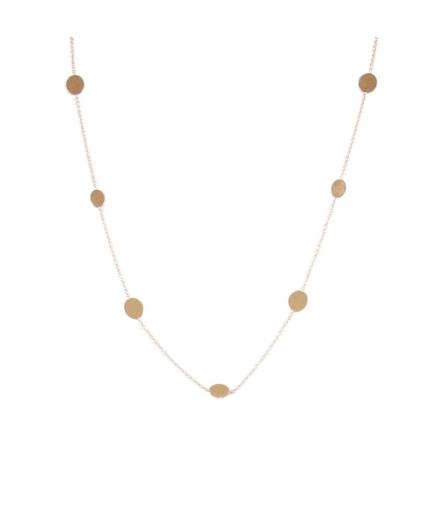 Necklace in rose gold K14 with elements in an oval shape