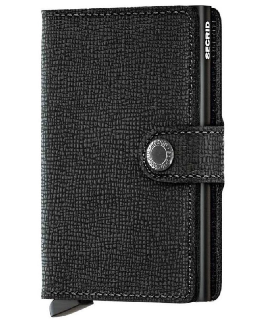 Secrid Miniwallet Crisple Black - RFID protected leather wallet