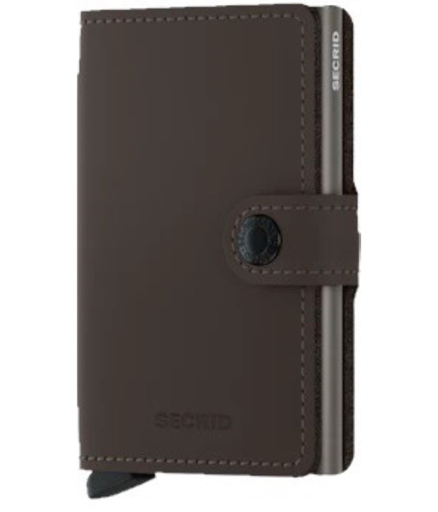 Secrid Miniwallet Matte Truffle με ματ δερμάτινη υφή, Cardprotector και RFID προστασία σε απόχρωση Truffle