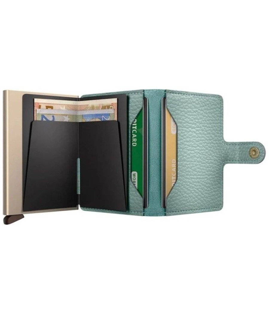 Secrid Miniwallet – RFID Blocking Wallet with Card & Cash Compartment Pebble Sea Green
