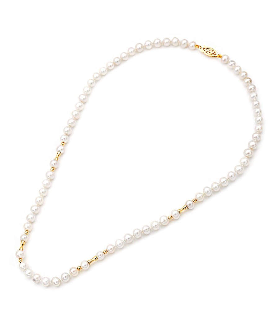 Necklace with Fresh Water Pearls and Gold Details K14 – High Quality