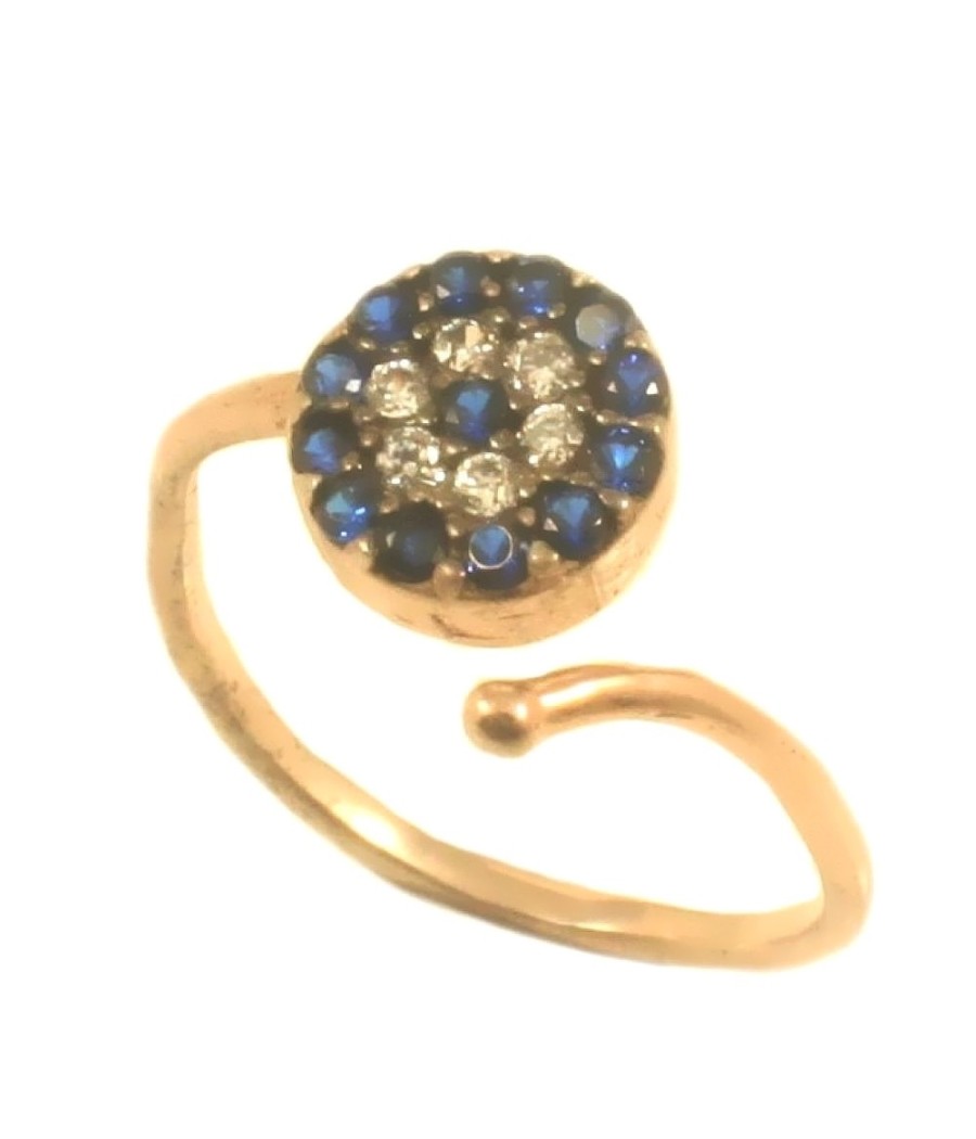 Silver chevalier target ring 925 with natural zircons  DA1829