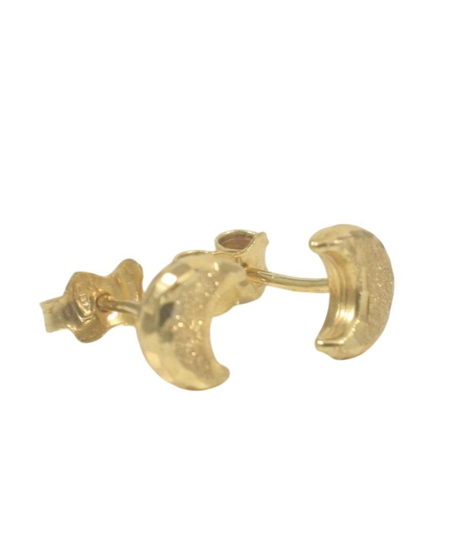 Earrings in gold K14 with the design of the moon