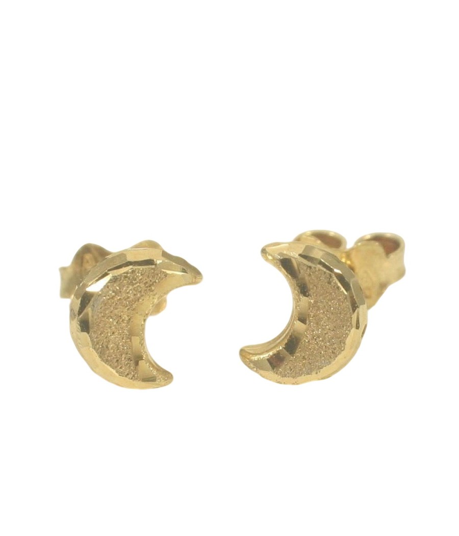 Earrings in gold K14 with the design of the moon