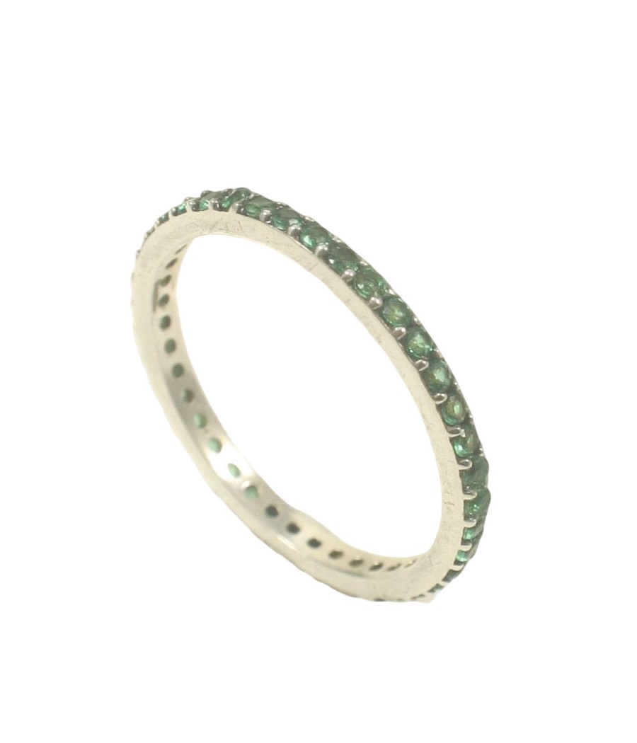 Δαχτυλίδι Ασήμι 925 με Πράσινα Ζιρκόνια | No. 52 | Vittas Jewels