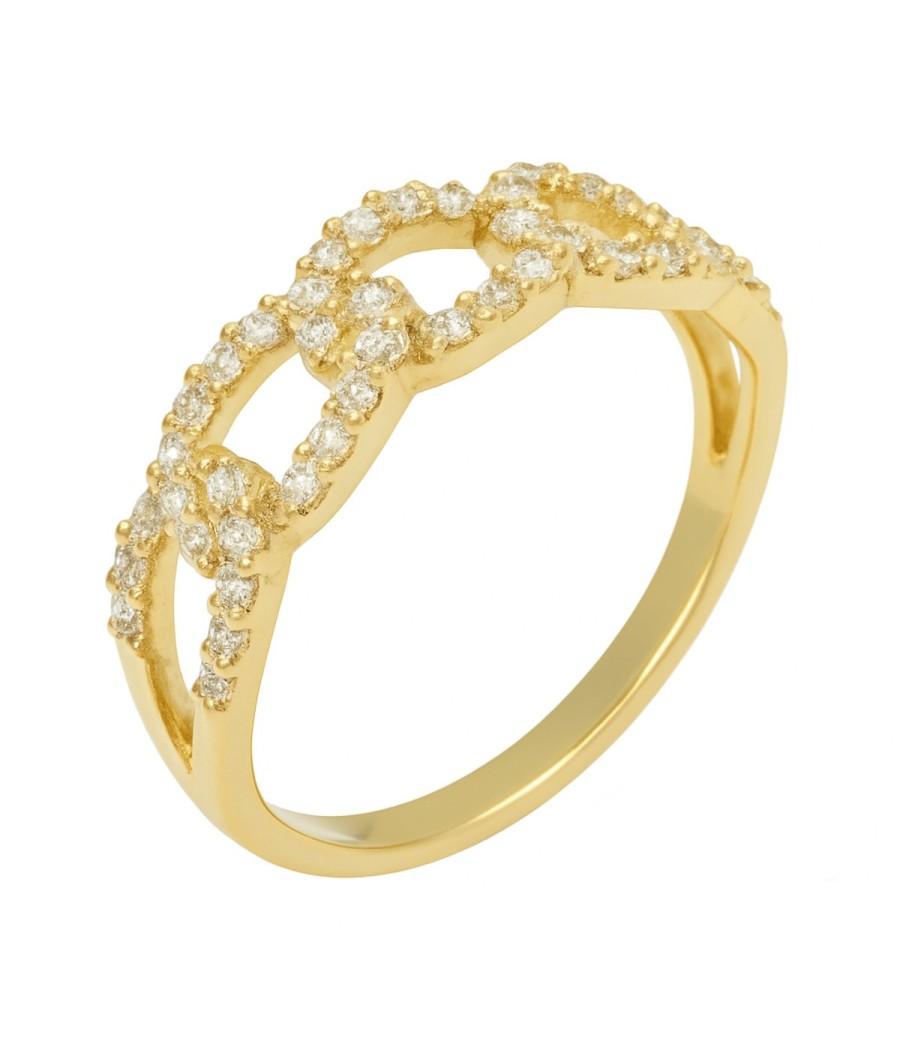 14K Gold Ring with White Zirconia