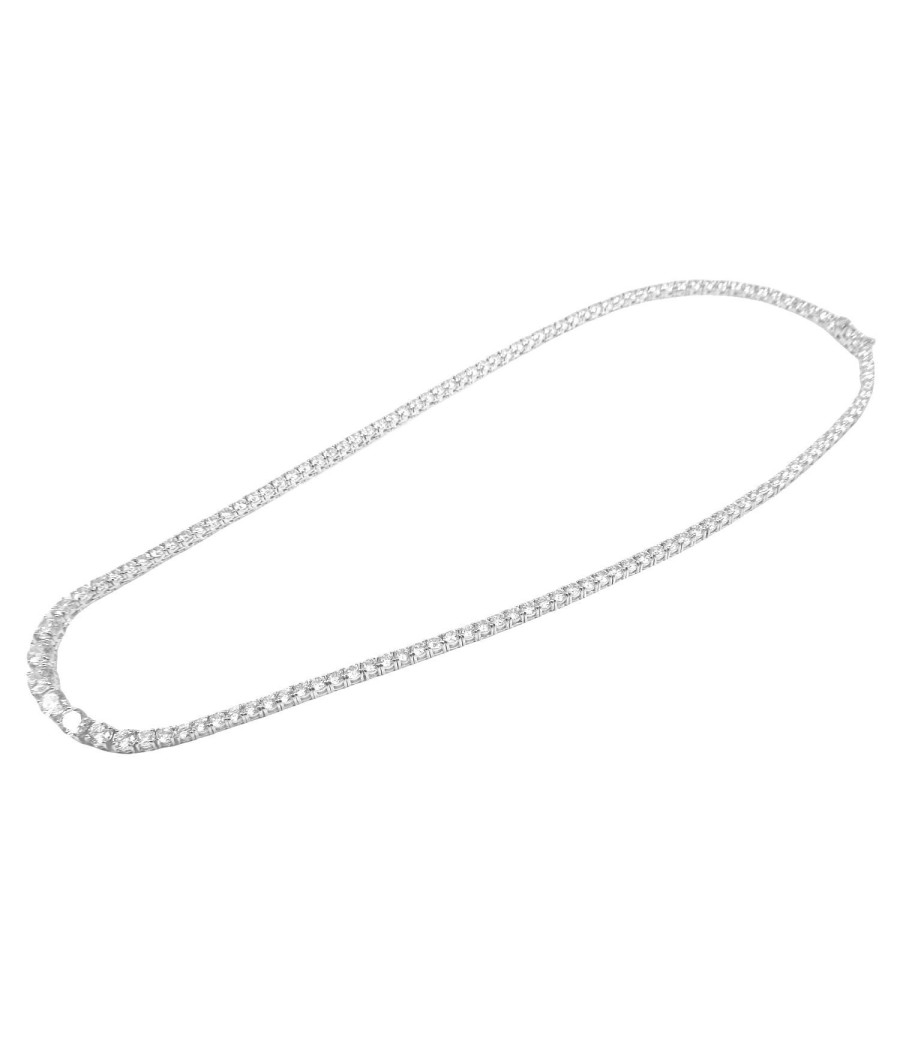 Tennis Necklace in 925 Silver with White Zircons