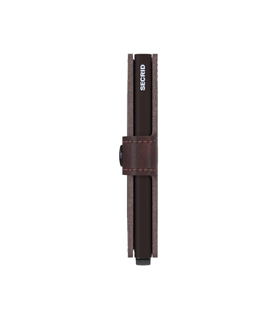 Secrid Miniwallet Vintage Chocolate with premium leather and RFID aluminum card holder