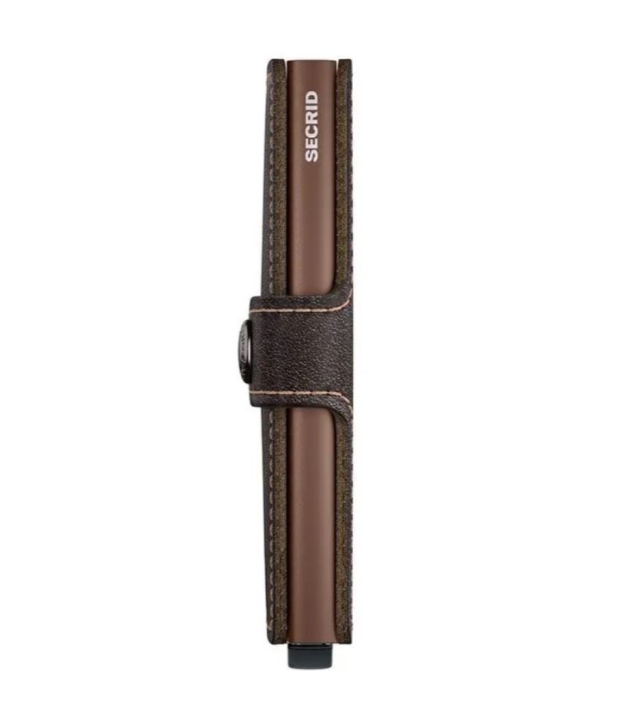 Secrid Miniwallet Original Chocolate with RFID protection and premium brown leather