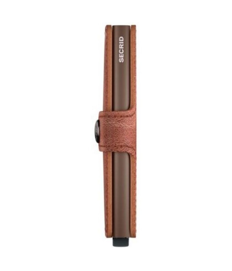 Secrid Miniwallet Vintage Cognac-Brown με προστασία RFID και δερμάτινη επένδυση
