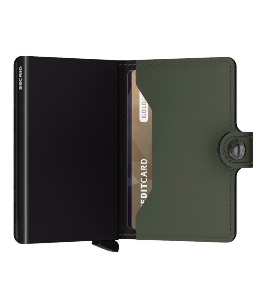 Secrid Miniwallet Matte Green-Black – Ασφαλές Δερμάτινο Πορτοφόλι