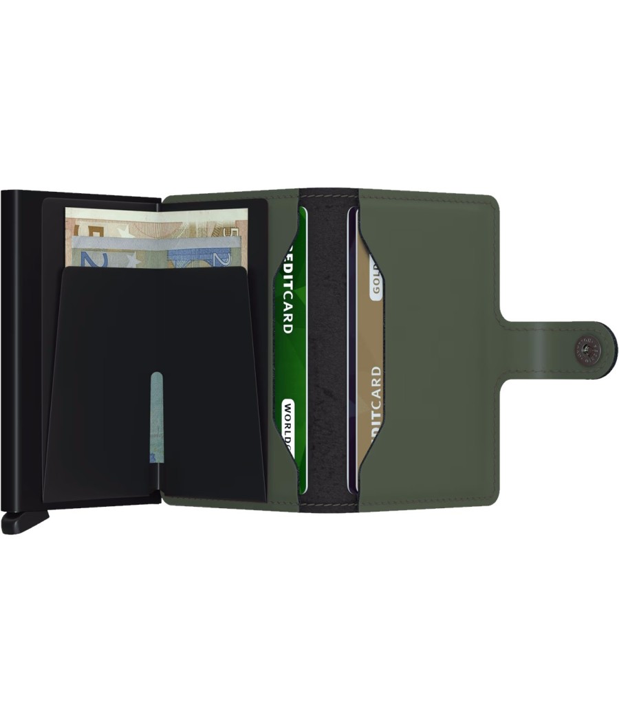 Secrid Miniwallet Matte Green-Black – Ασφαλές Δερμάτινο Πορτοφόλι