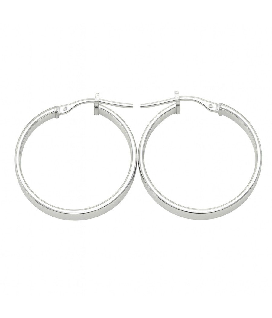 Polished sterling silver hoop earrings 23mm