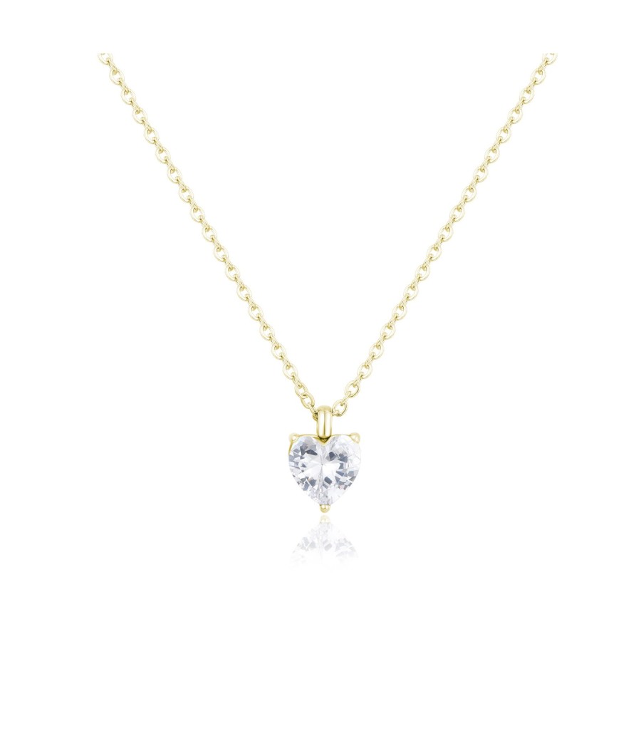 Κολιέ με καρδιά και αλυσίδα PVD χρυσό – Vittas Jewels